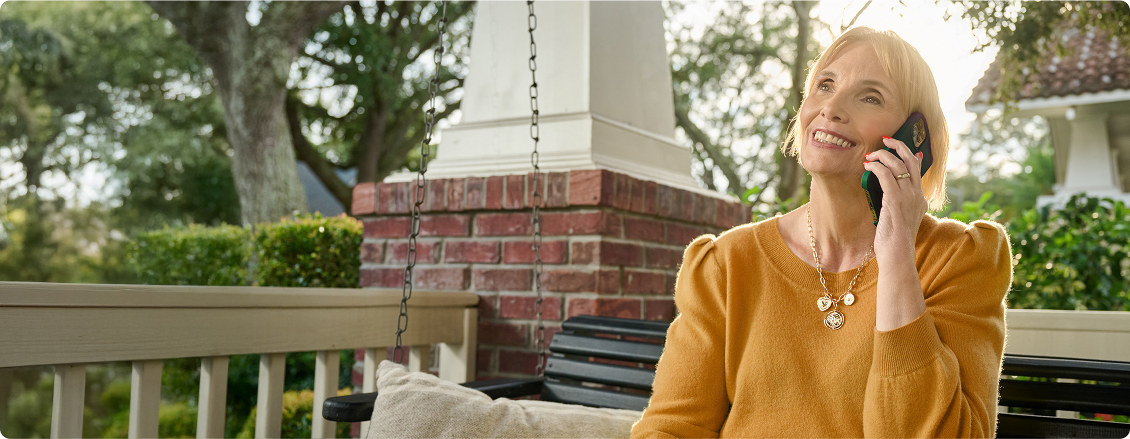 Woman talking on phone